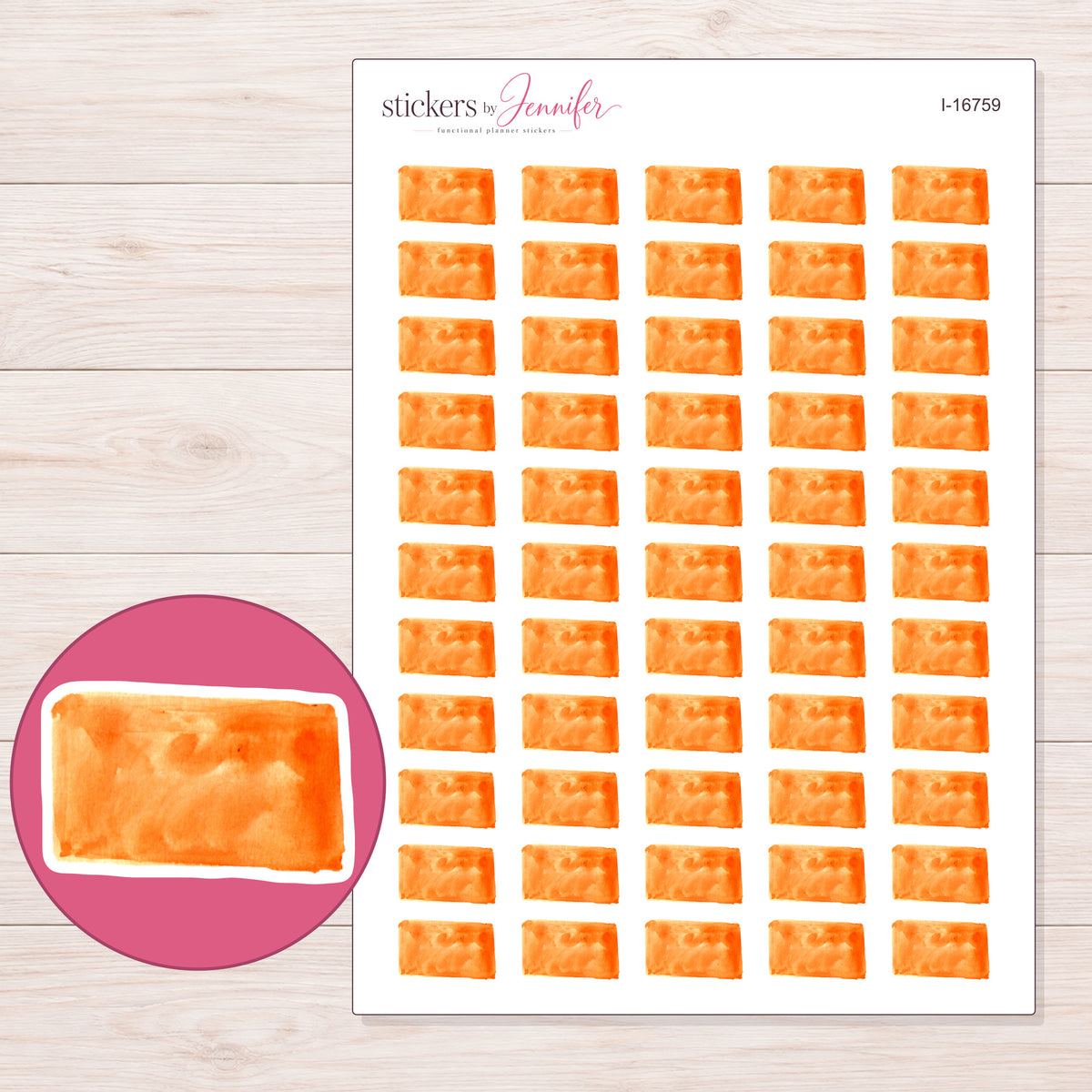 I-16759 planner sticker sheet with enlarged sticker detail