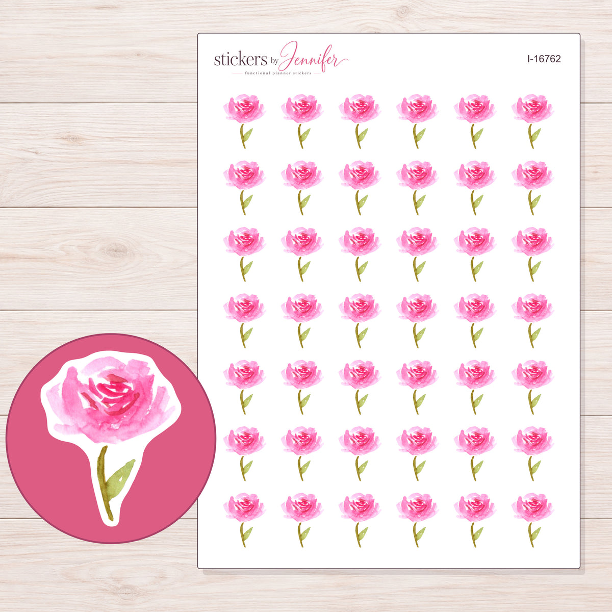 I-16762 planner sticker sheet with enlarged sticker detail