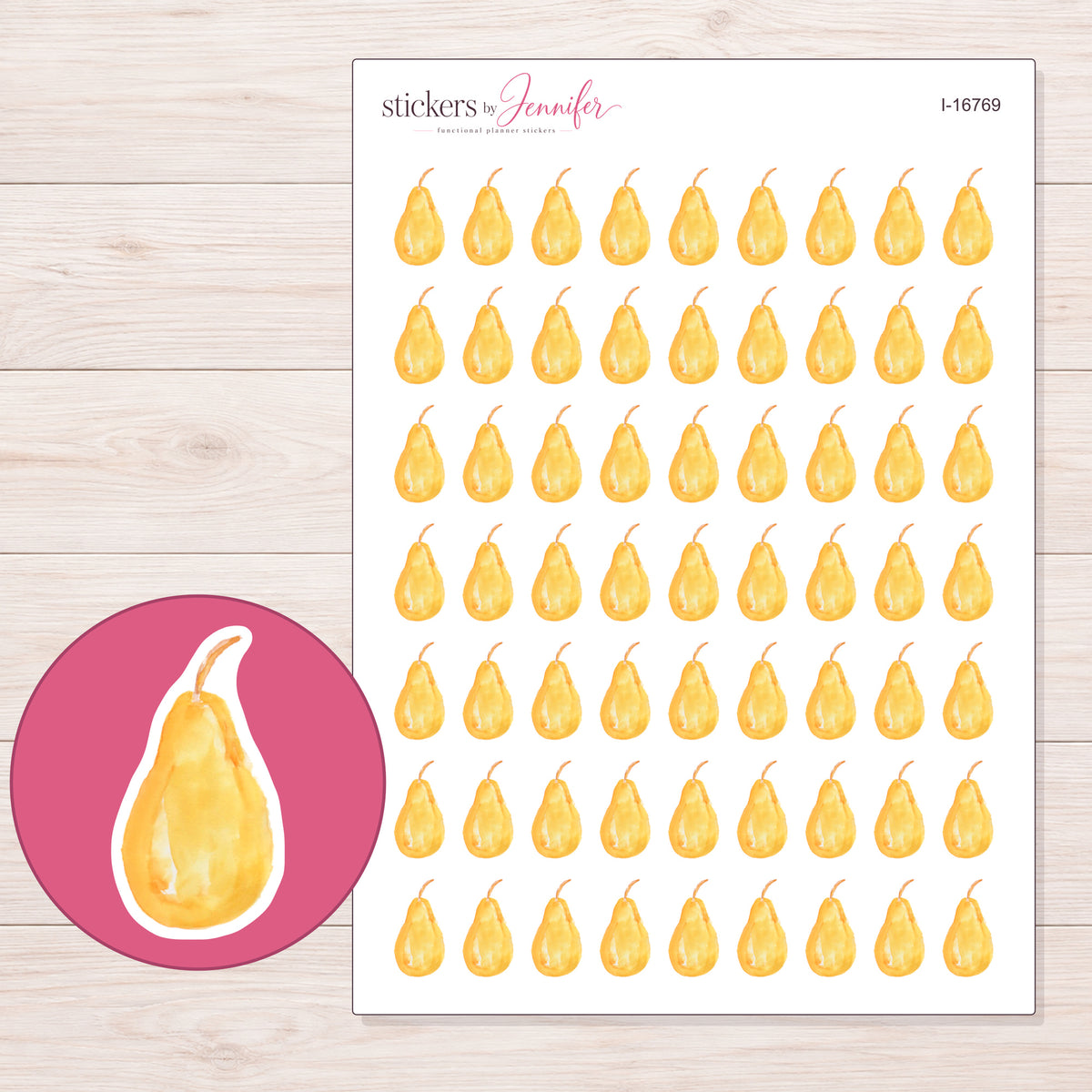I-16769 planner sticker sheet with enlarged sticker detail