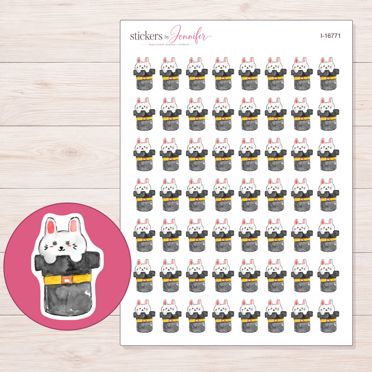 I-16771 planner sticker sheet with enlarged sticker detail