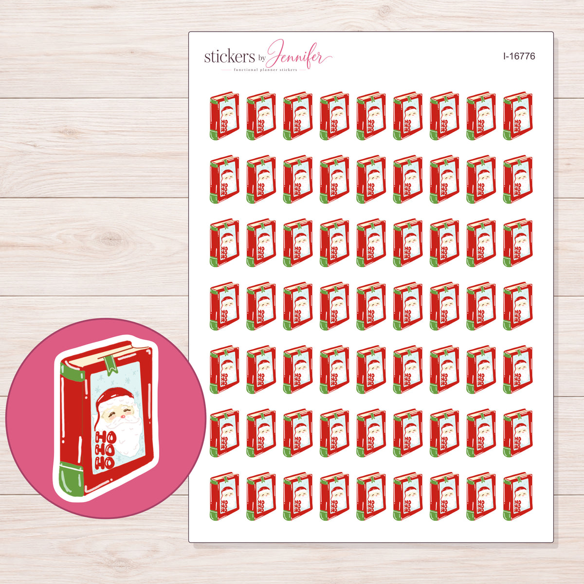 I-16776 planner sticker sheet with enlarged sticker detail