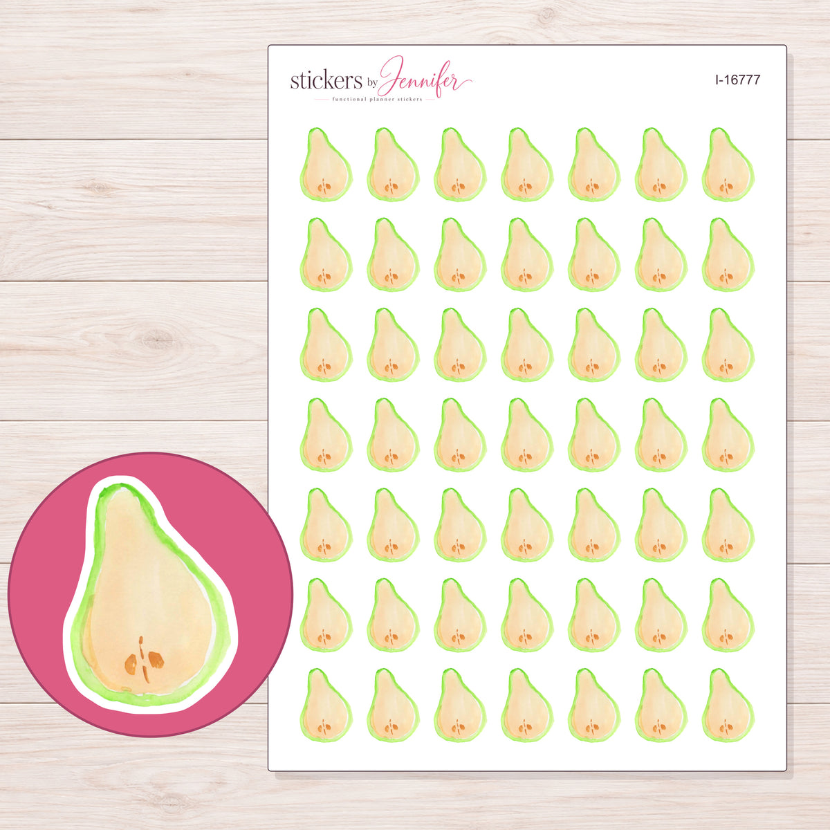I-16777 planner sticker sheet with enlarged sticker detail