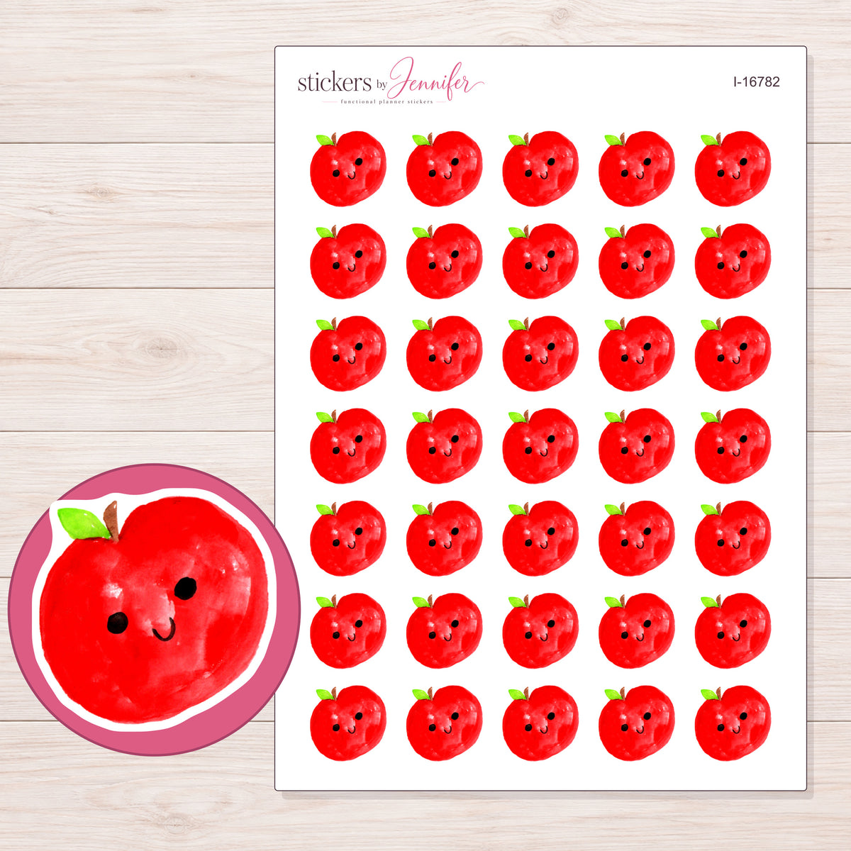 I-16782 planner sticker sheet with enlarged sticker detail