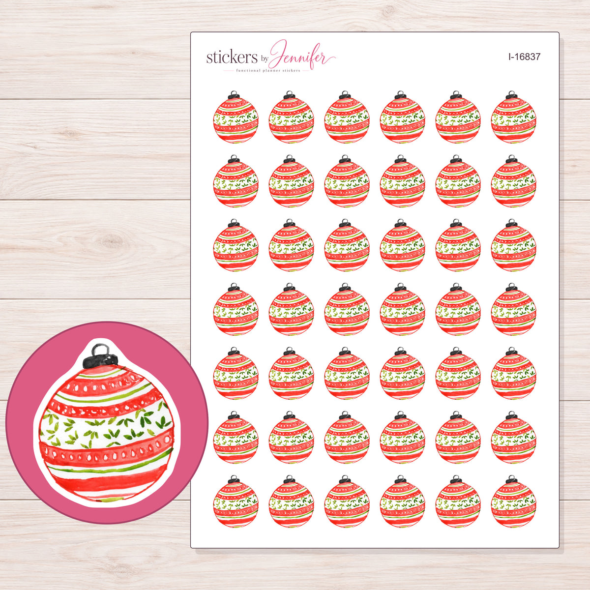 I-16837 planner sticker sheet with enlarged sticker detail