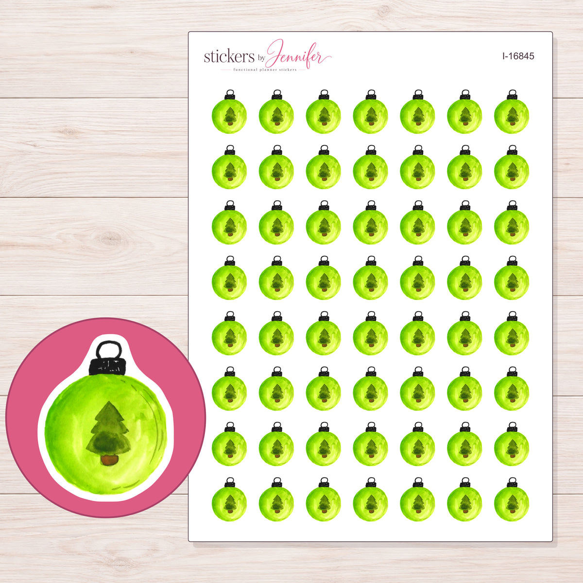 I-16845 planner sticker sheet with enlarged sticker detail