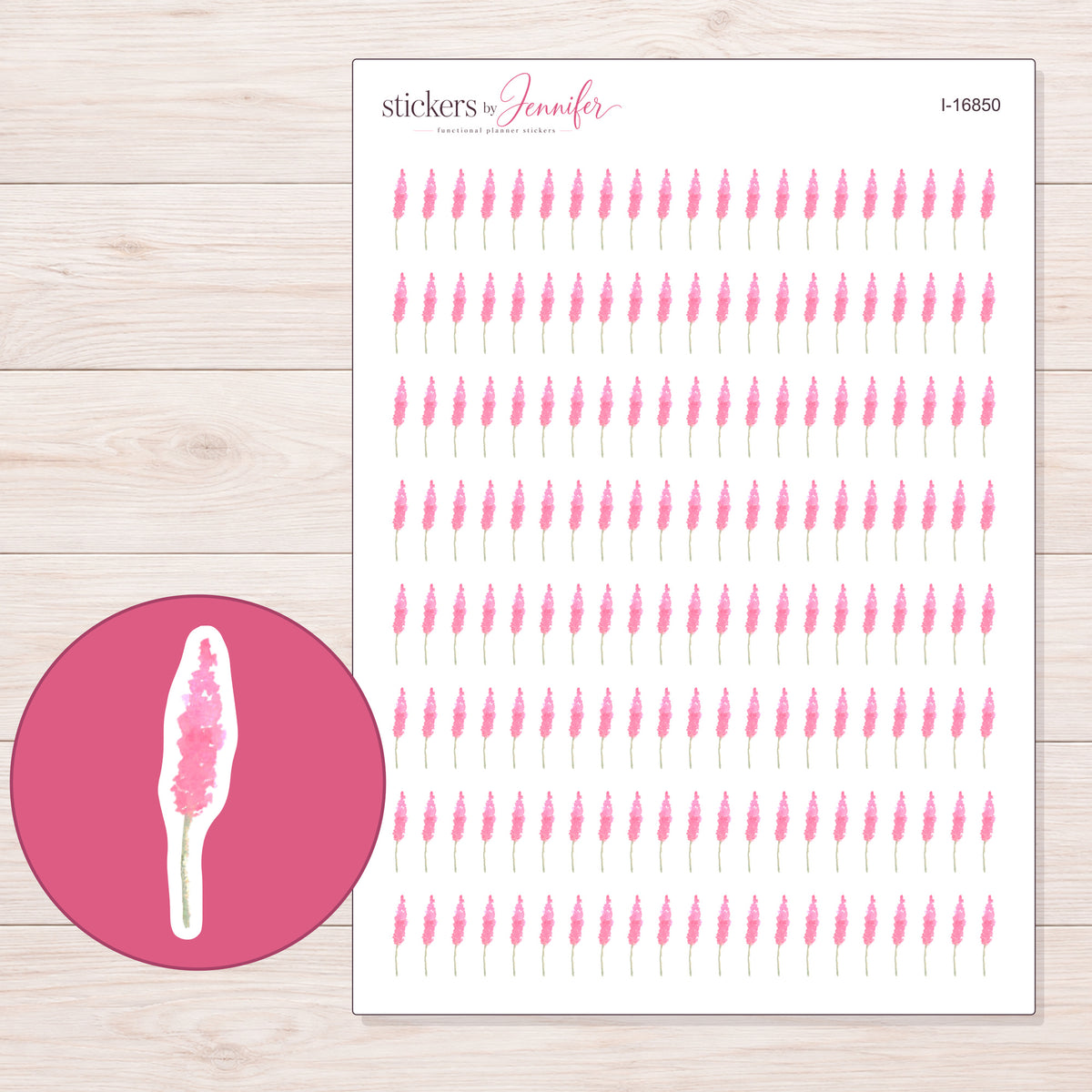 I-16850 planner sticker sheet with enlarged sticker detail