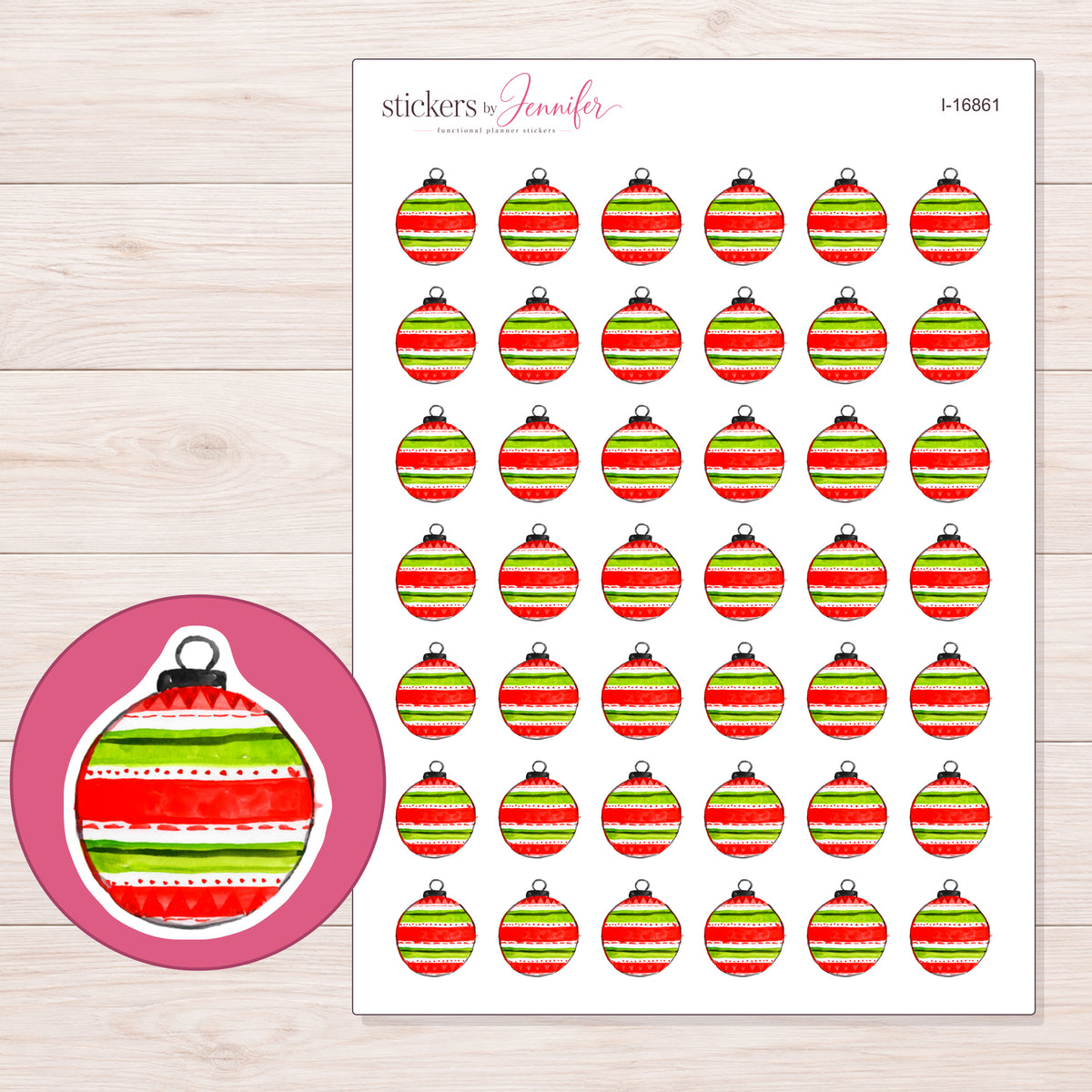 I-16861 planner sticker sheet with enlarged sticker detail