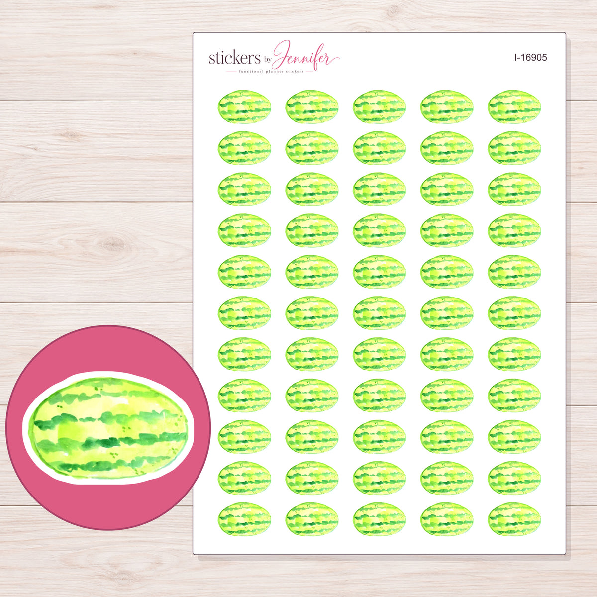 I-16905 planner sticker sheet with enlarged sticker detail