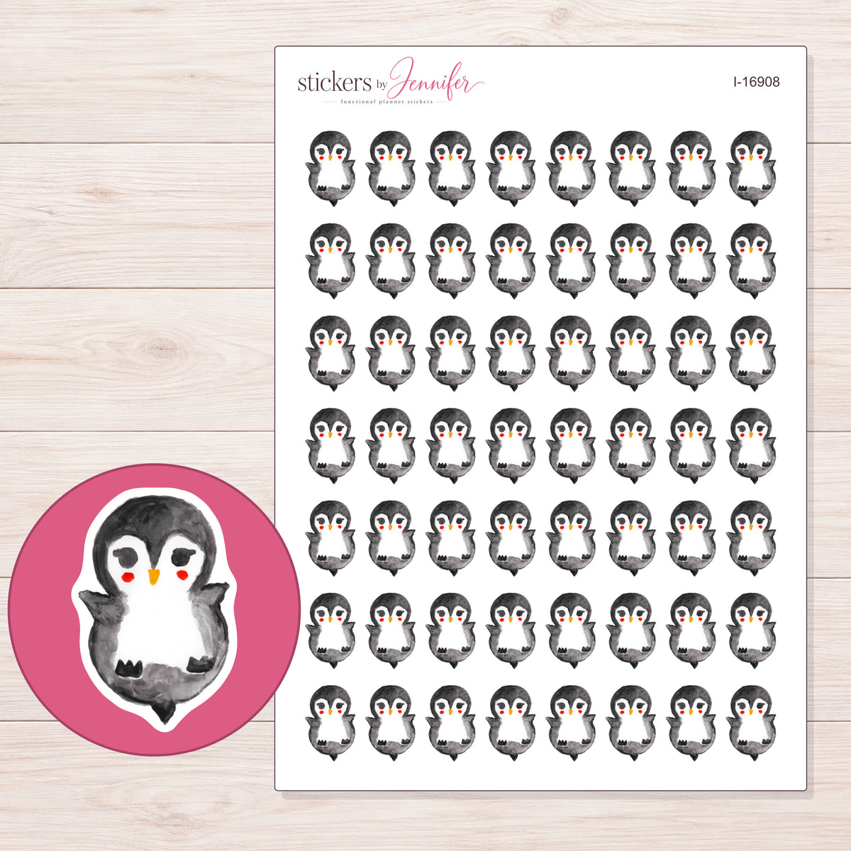 I-16908 planner sticker sheet with enlarged sticker detail