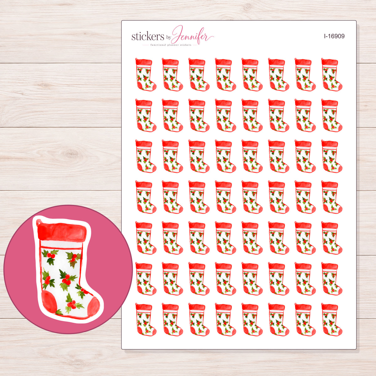 I-16909 planner sticker sheet with enlarged sticker detail