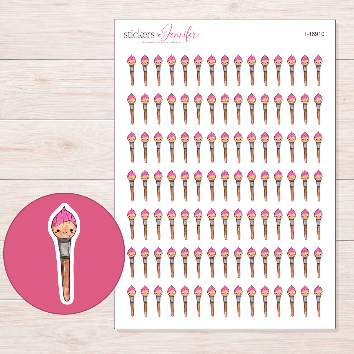 I-16910 planner sticker sheet with enlarged sticker detail