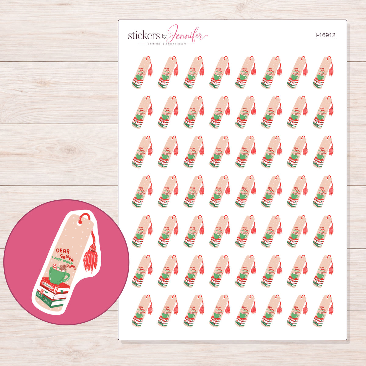 I-16912 planner sticker sheet with enlarged sticker detail