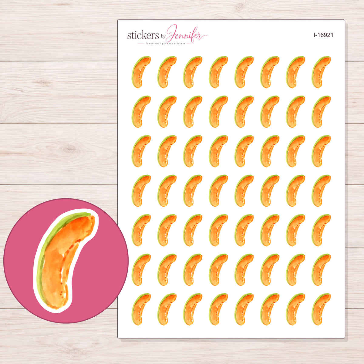 I-16921 planner sticker sheet with enlarged sticker detail