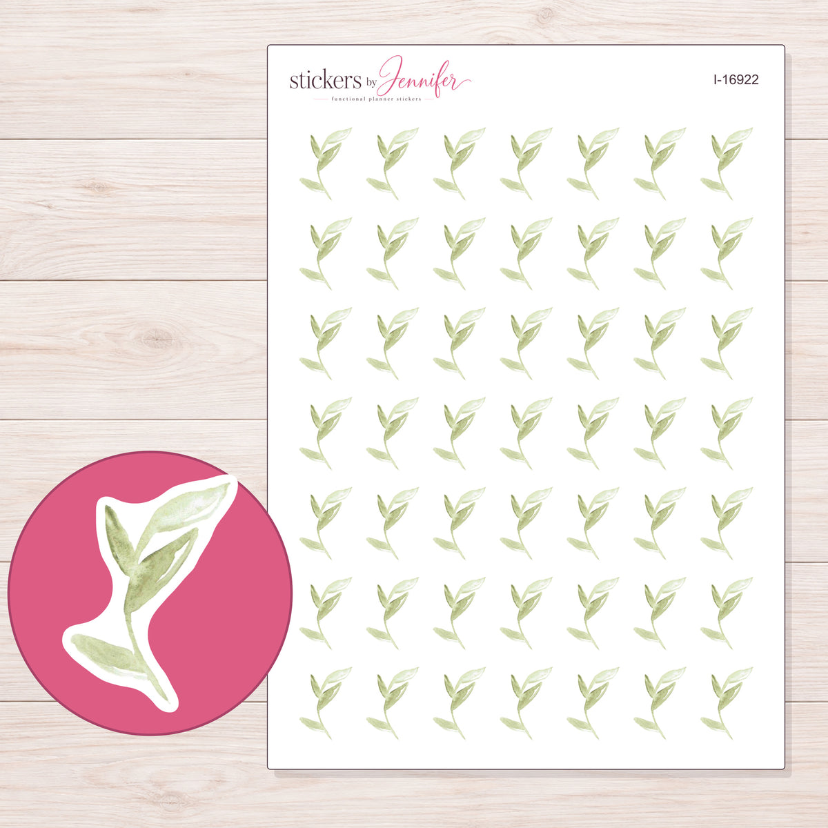 I-16922 planner sticker sheet with enlarged sticker detail