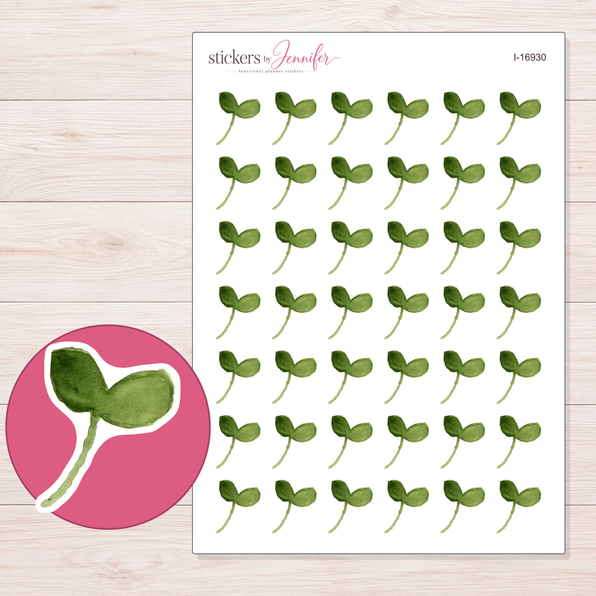 I-16930 planner sticker sheet with enlarged sticker detail