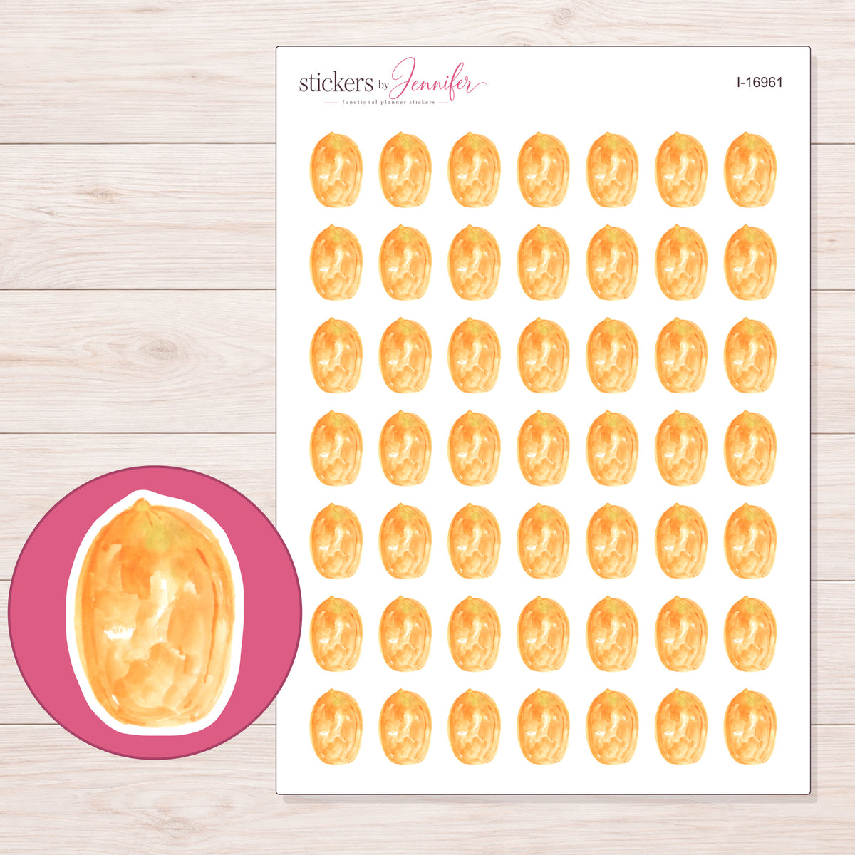 I-16961 planner sticker sheet with enlarged sticker detail