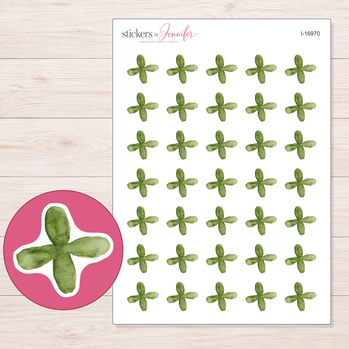 I-16970 planner sticker sheet with enlarged sticker detail