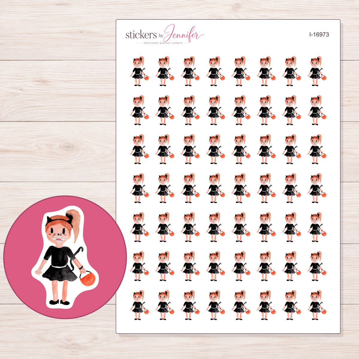 I-16973 planner sticker sheet with enlarged sticker detail