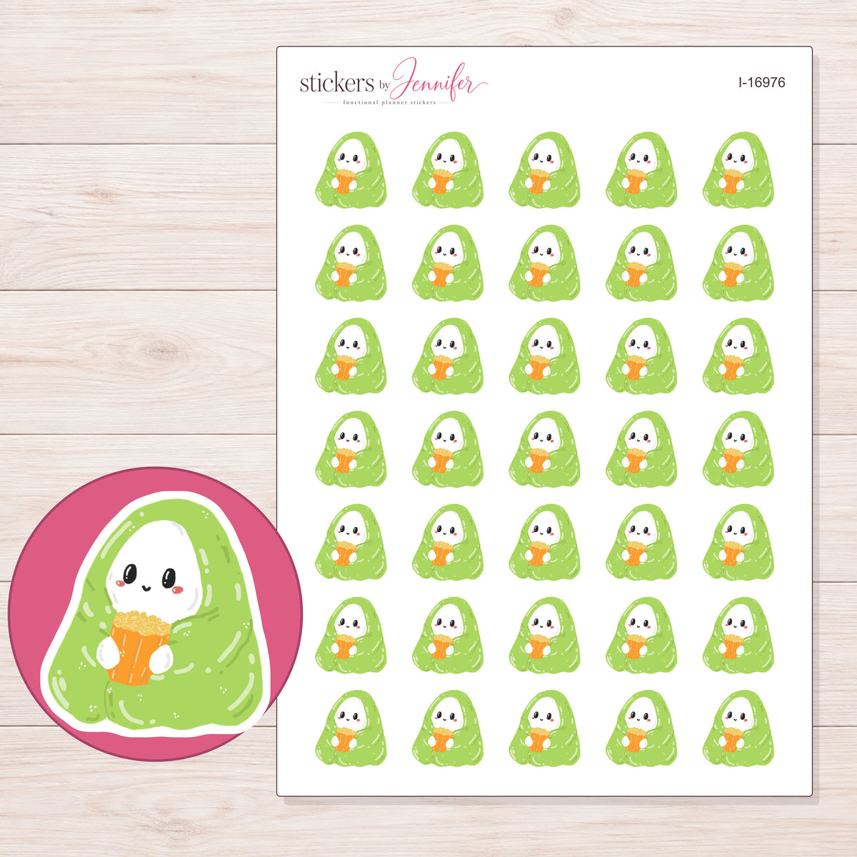 I-16976 planner sticker sheet with enlarged sticker detail