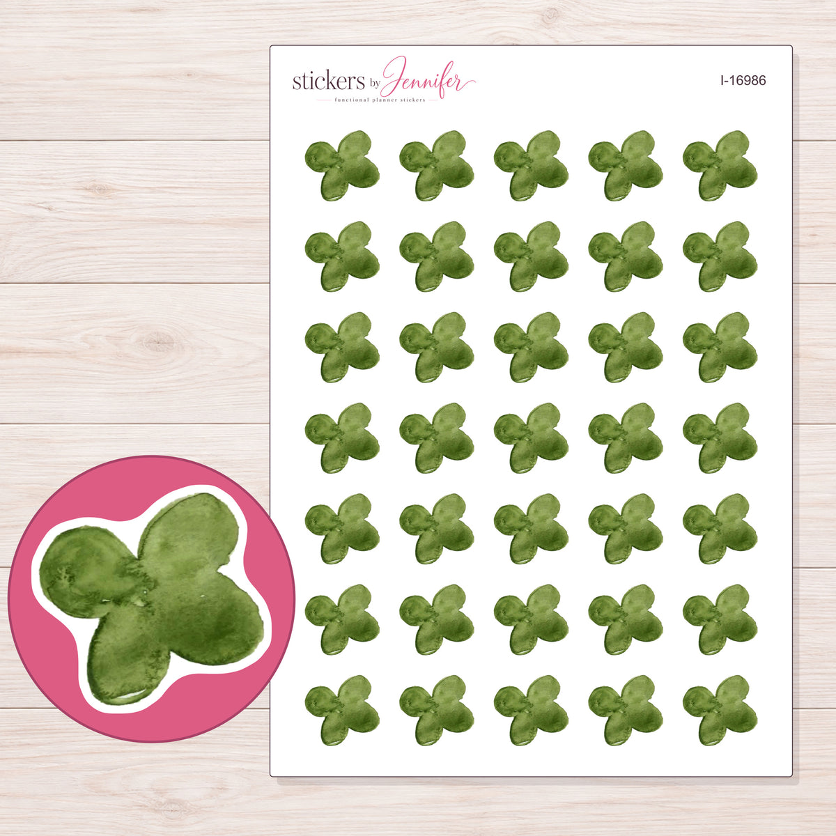 I-16986 planner sticker sheet with enlarged sticker detail