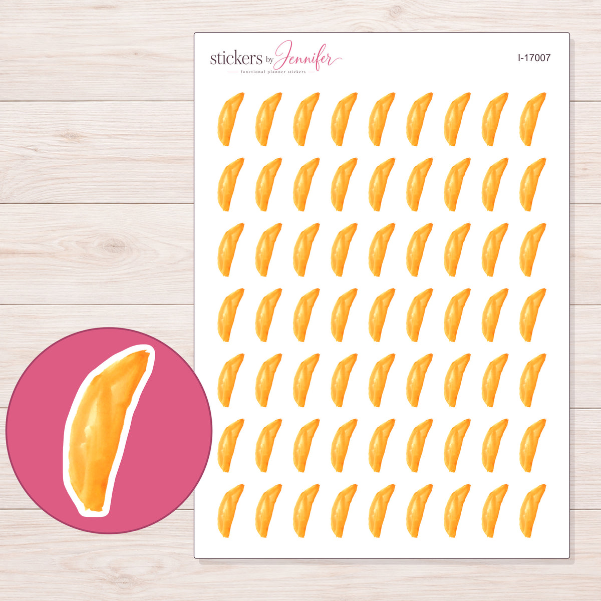 I-17007 planner sticker sheet with enlarged sticker detail