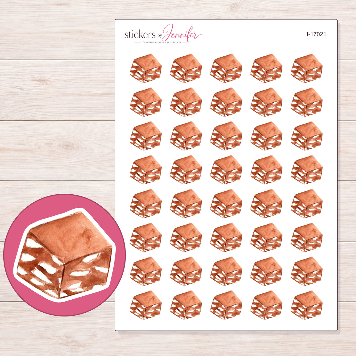 I-17021 planner sticker sheet with enlarged sticker detail