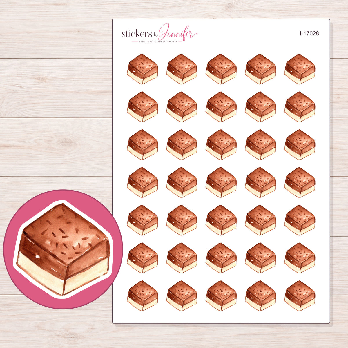 I-17028 planner sticker sheet with enlarged sticker detail