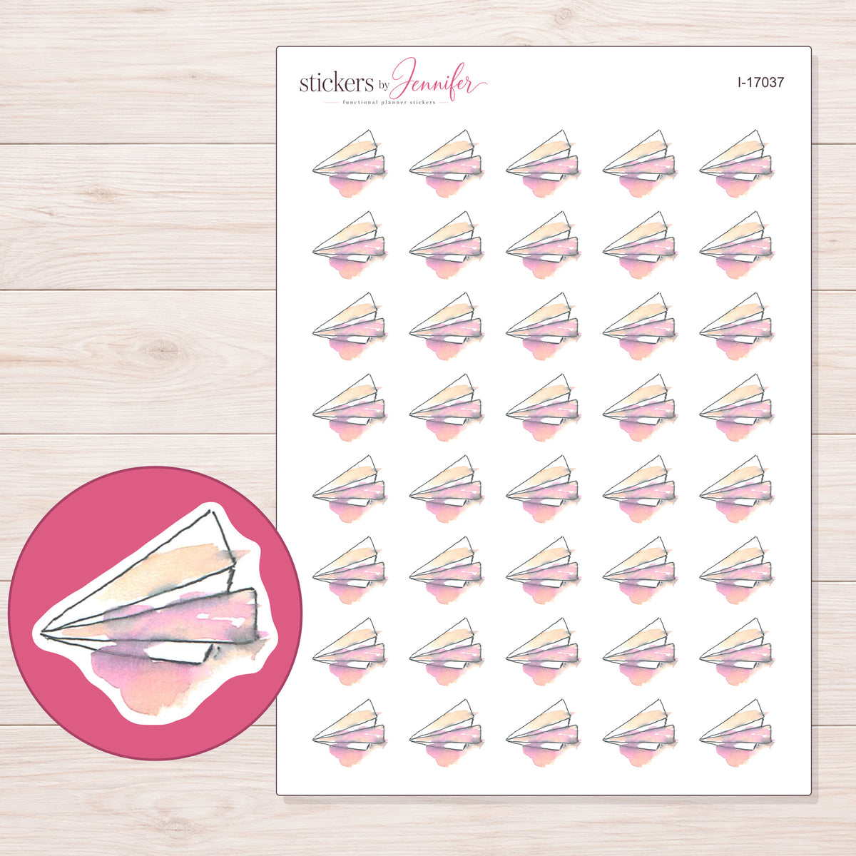 I-17037 planner sticker sheet with enlarged sticker detail