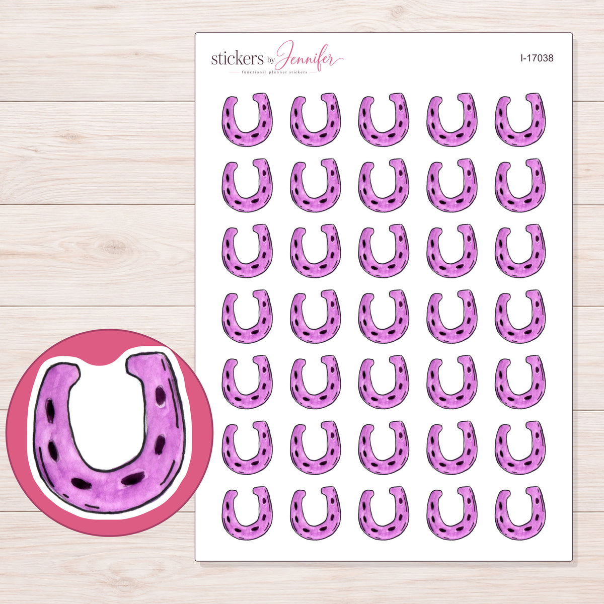 I-17038 planner sticker sheet with enlarged sticker detail