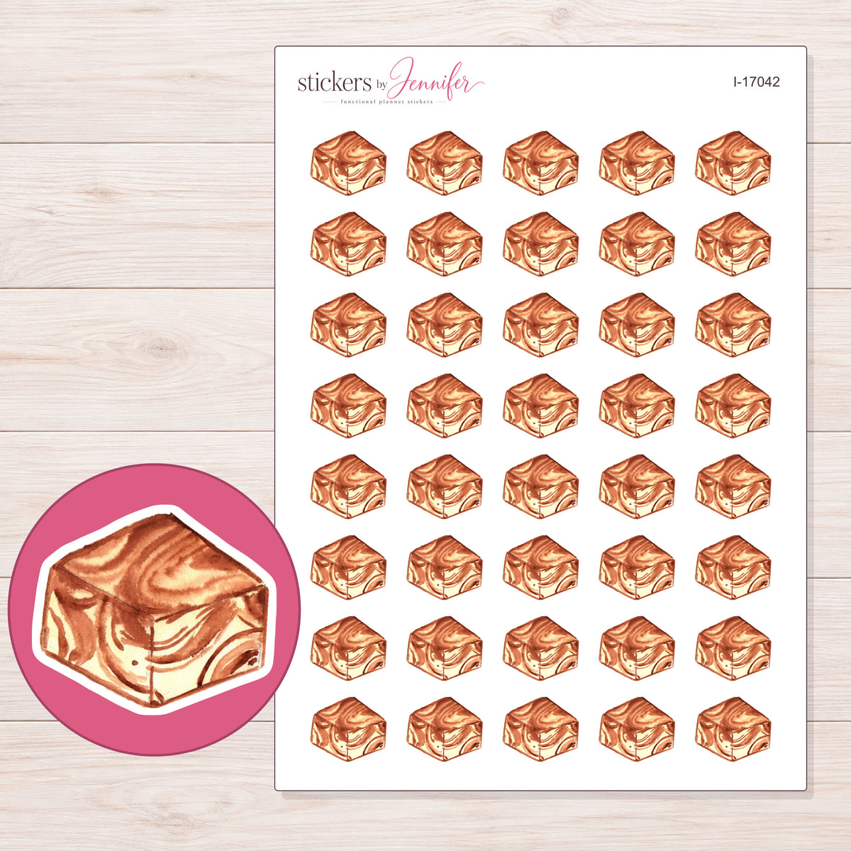 I-17042 planner sticker sheet with enlarged sticker detail