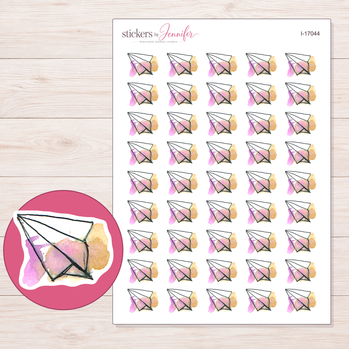 I-17044 planner sticker sheet with enlarged sticker detail