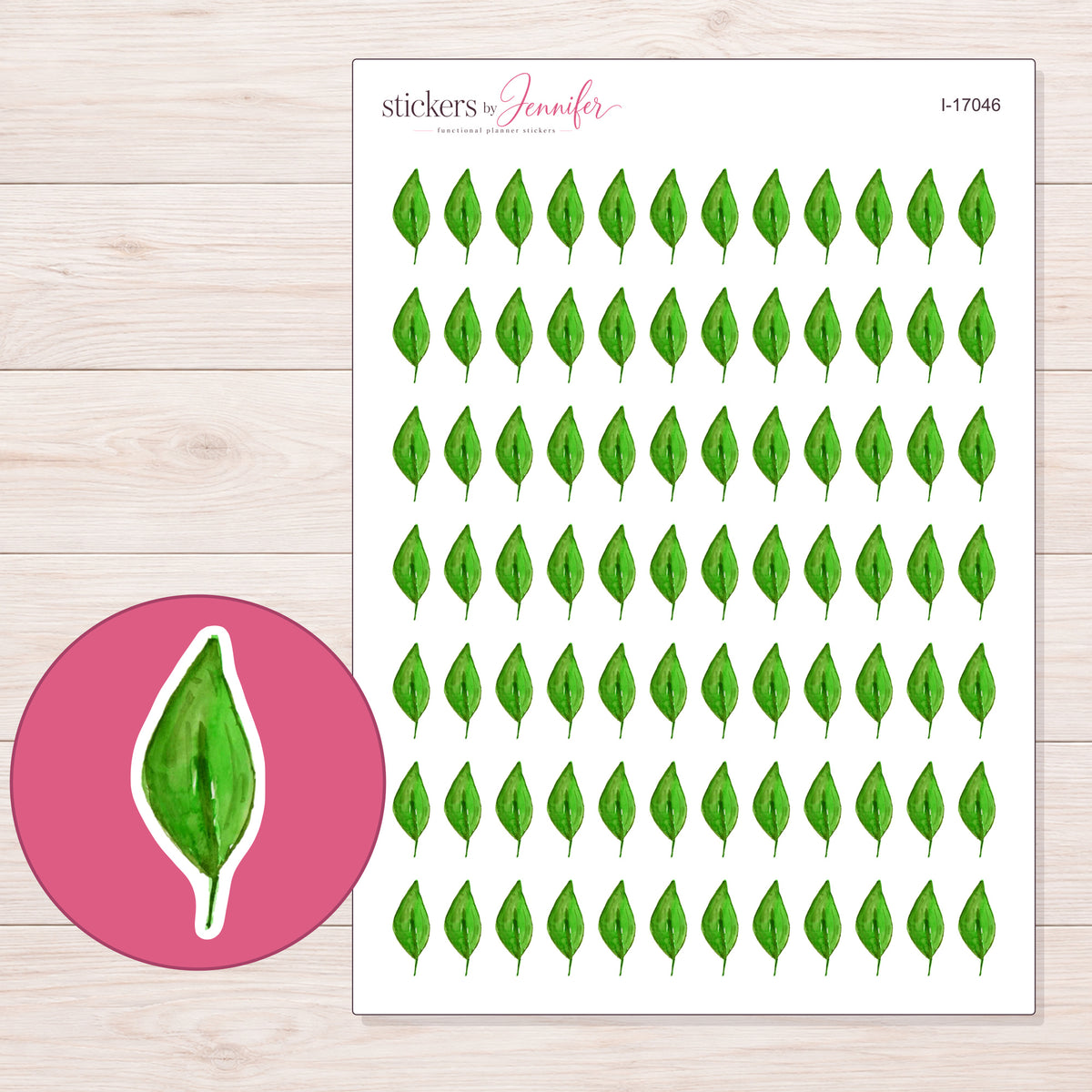I-17046 planner sticker sheet with enlarged sticker detail