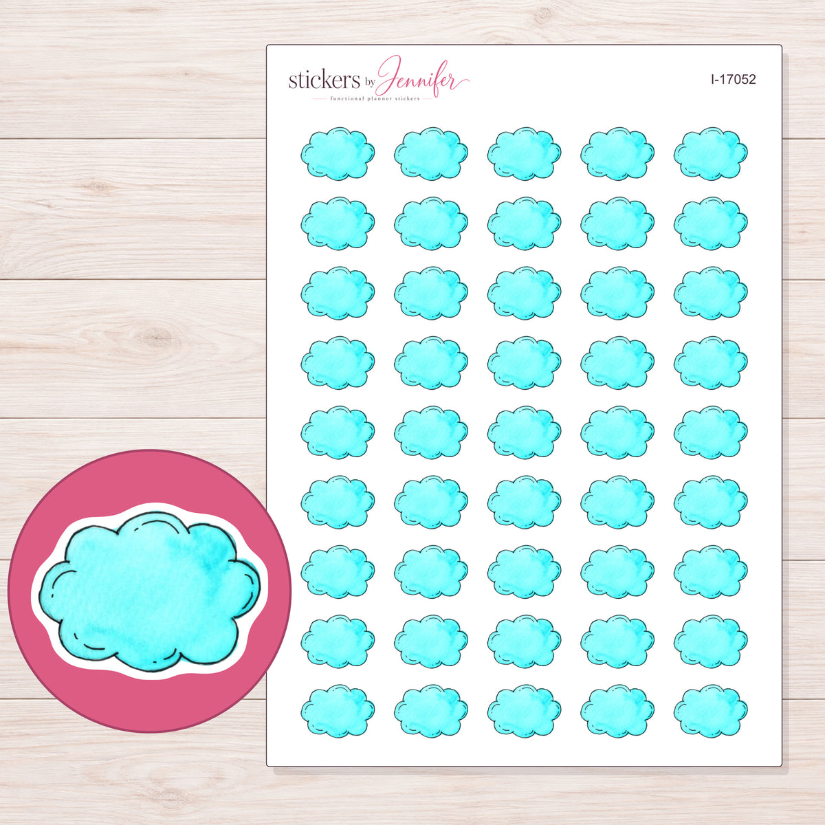I-17052 planner sticker sheet with enlarged sticker detail