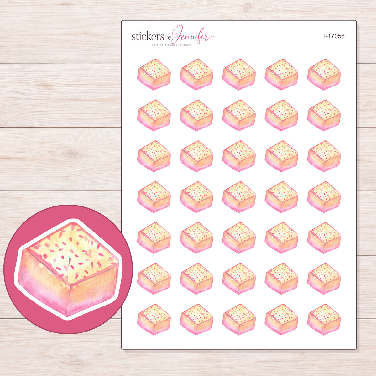 I-17056 planner sticker sheet with enlarged sticker detail