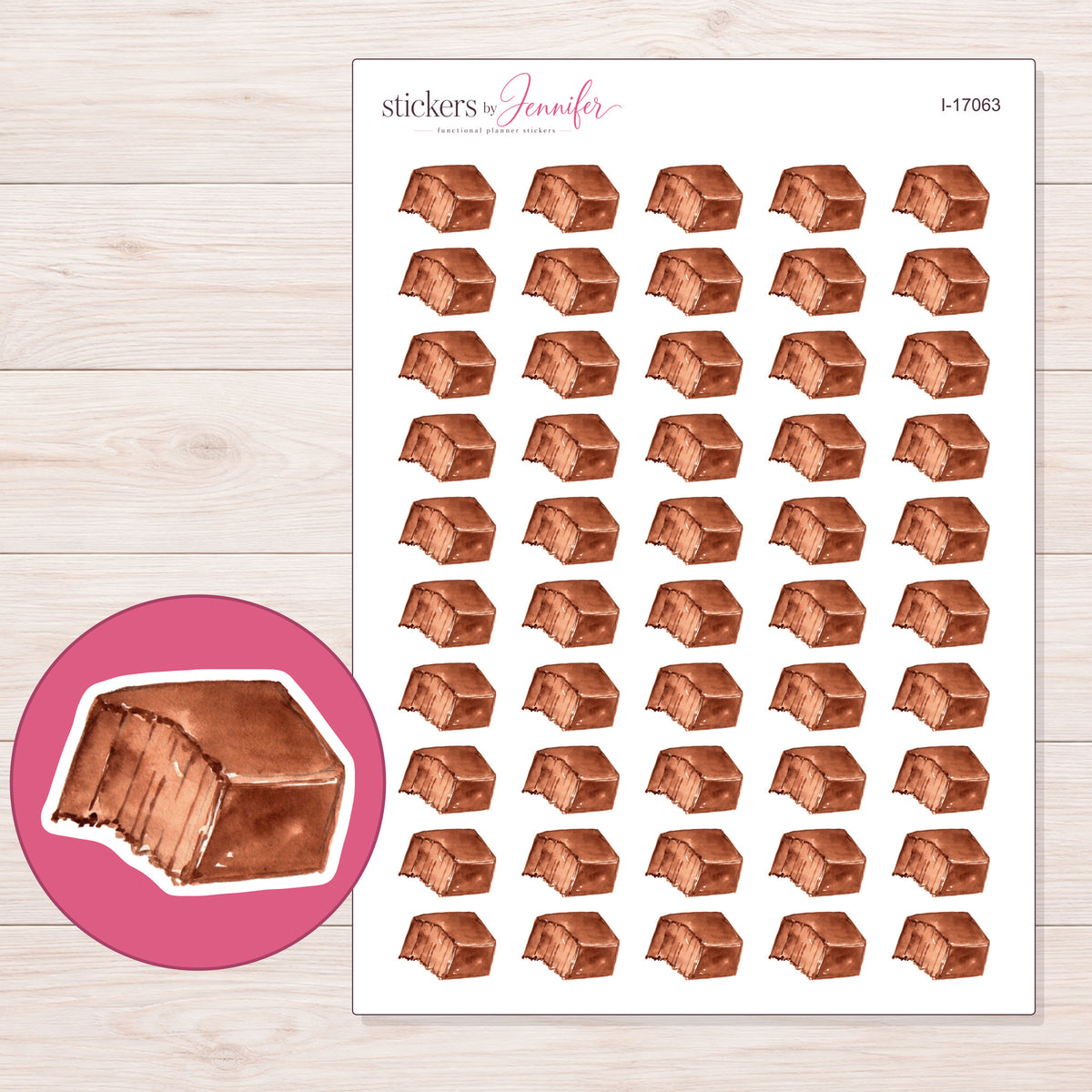 I-17063 planner sticker sheet with enlarged sticker detail