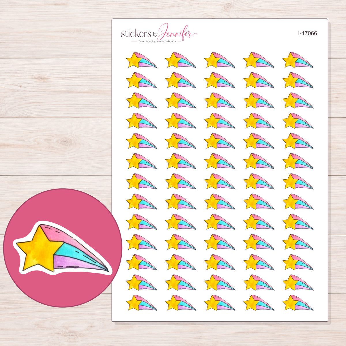 I-17066 planner sticker sheet with enlarged sticker detail