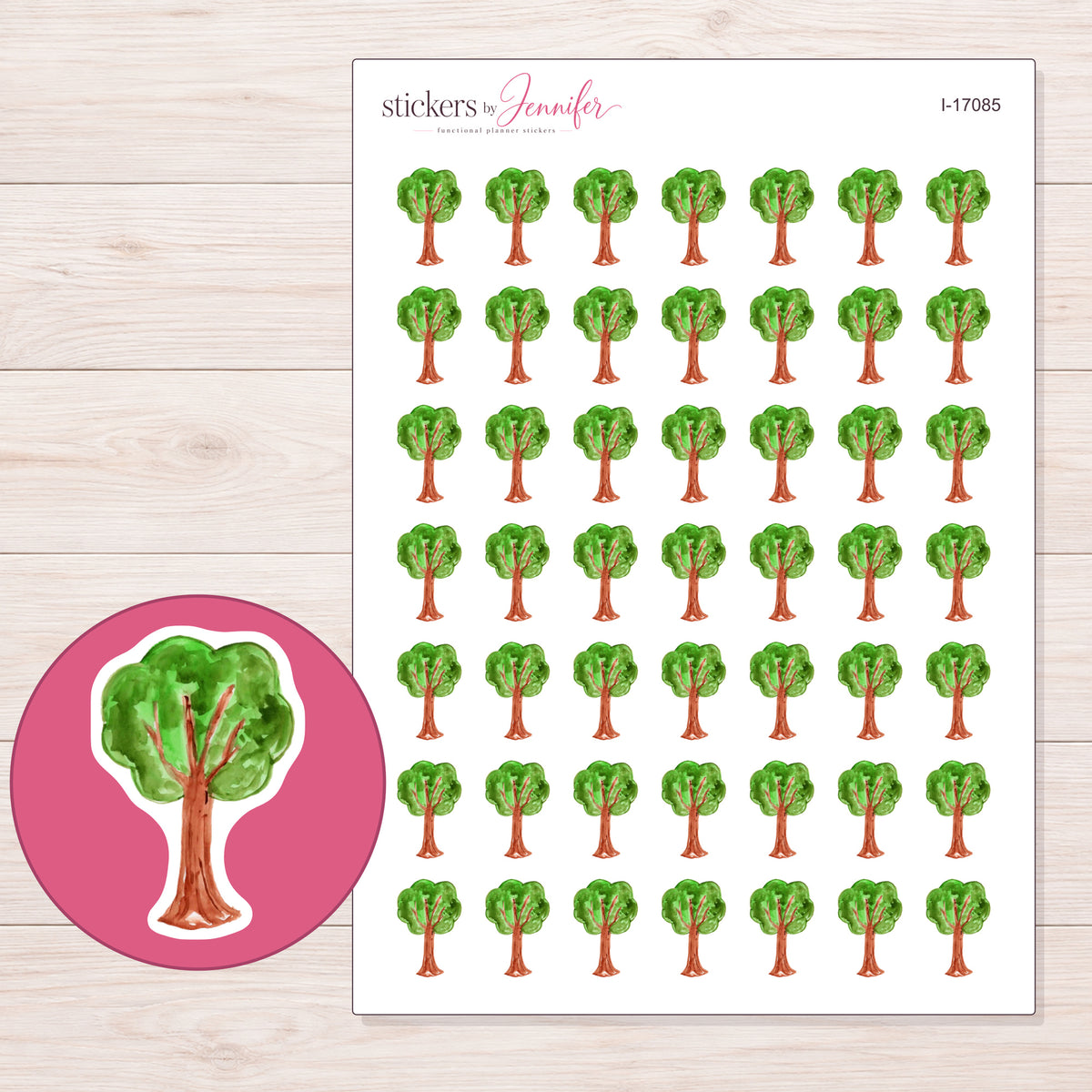 I-17085 planner sticker sheet with enlarged sticker detail