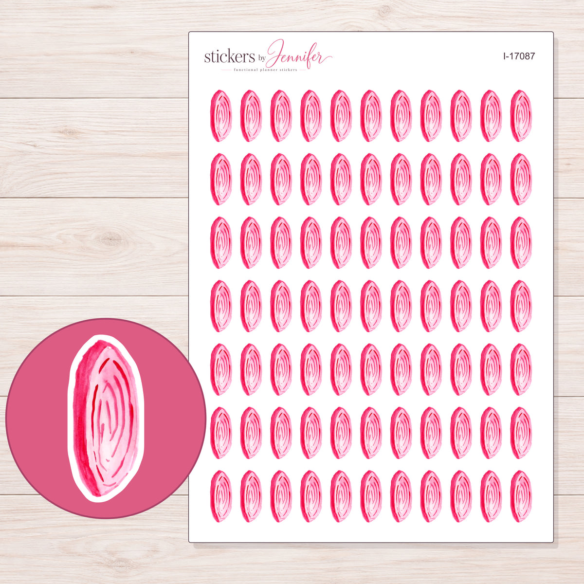 I-17087 planner sticker sheet with enlarged sticker detail