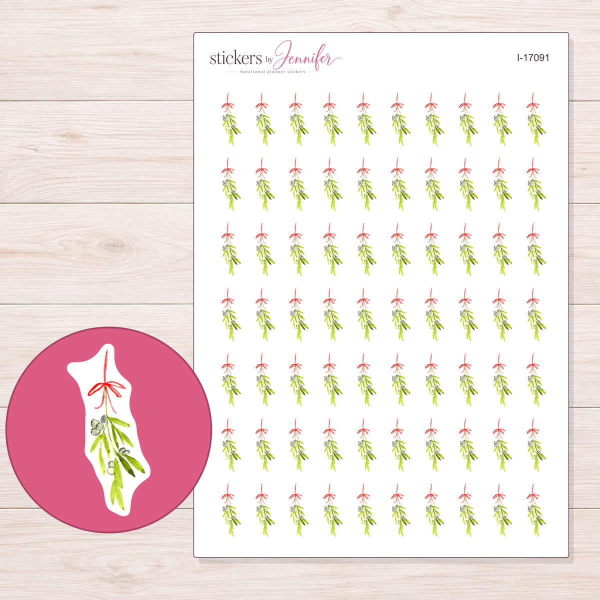 I-17091 planner sticker sheet with enlarged sticker detail