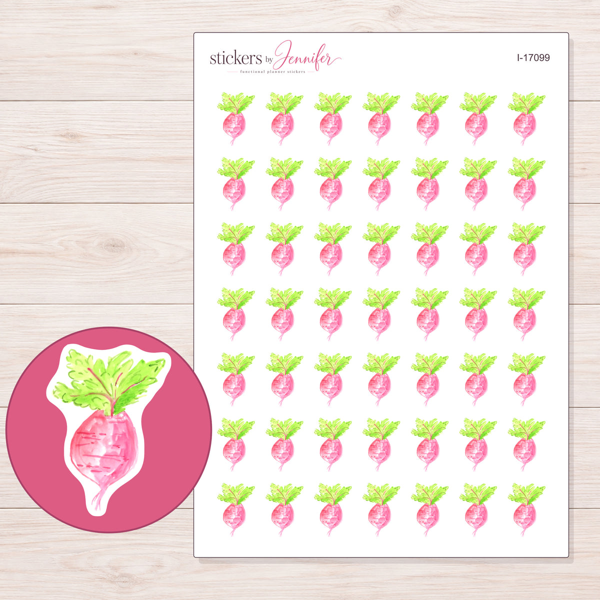 I-17099 planner sticker sheet with enlarged sticker detail