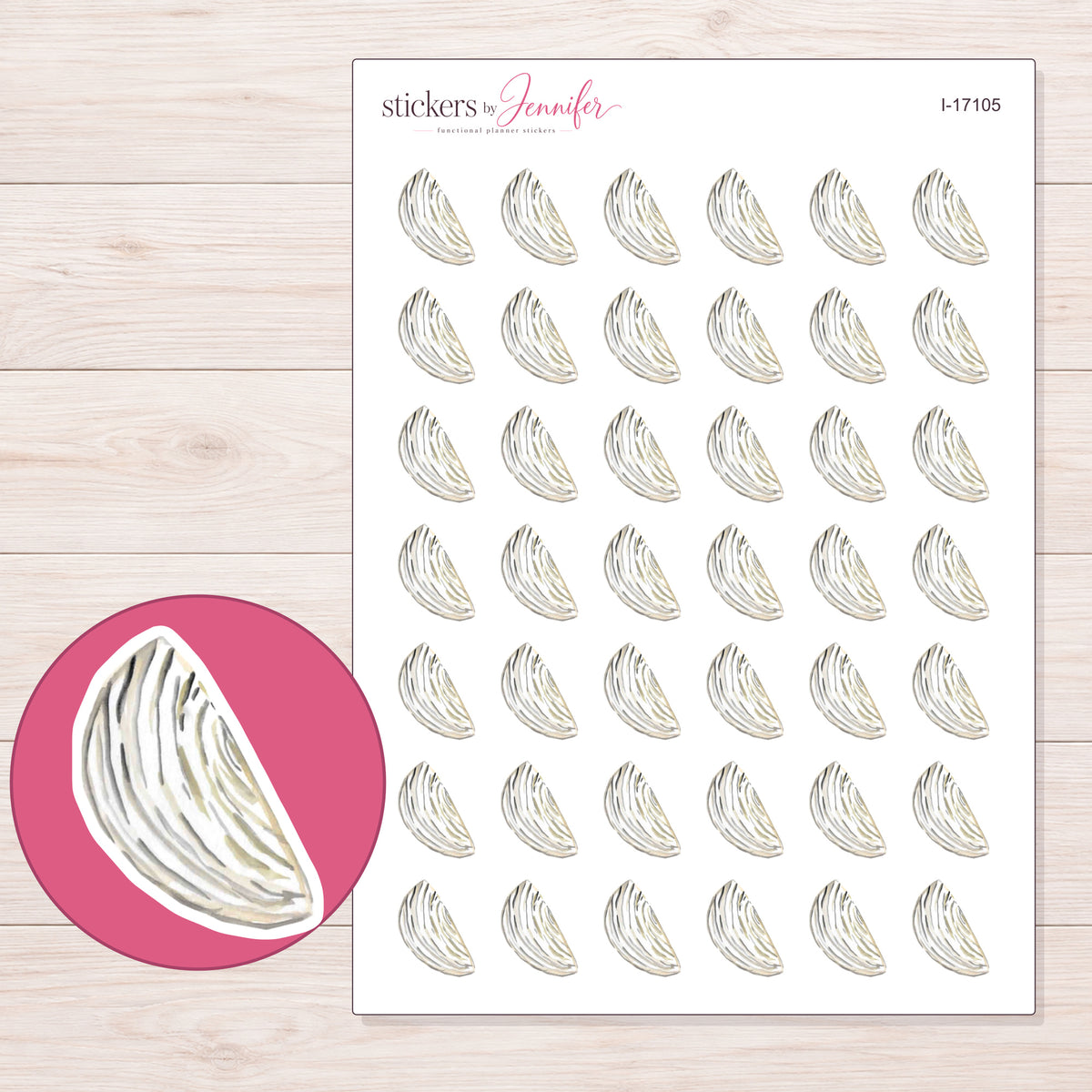 I-17105 planner sticker sheet with enlarged sticker detail