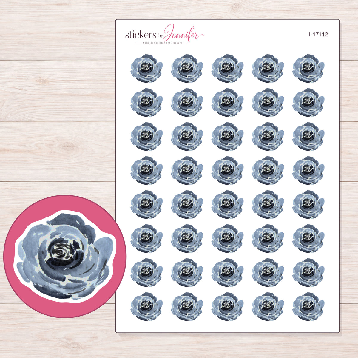 I-17112 planner sticker sheet with enlarged sticker detail