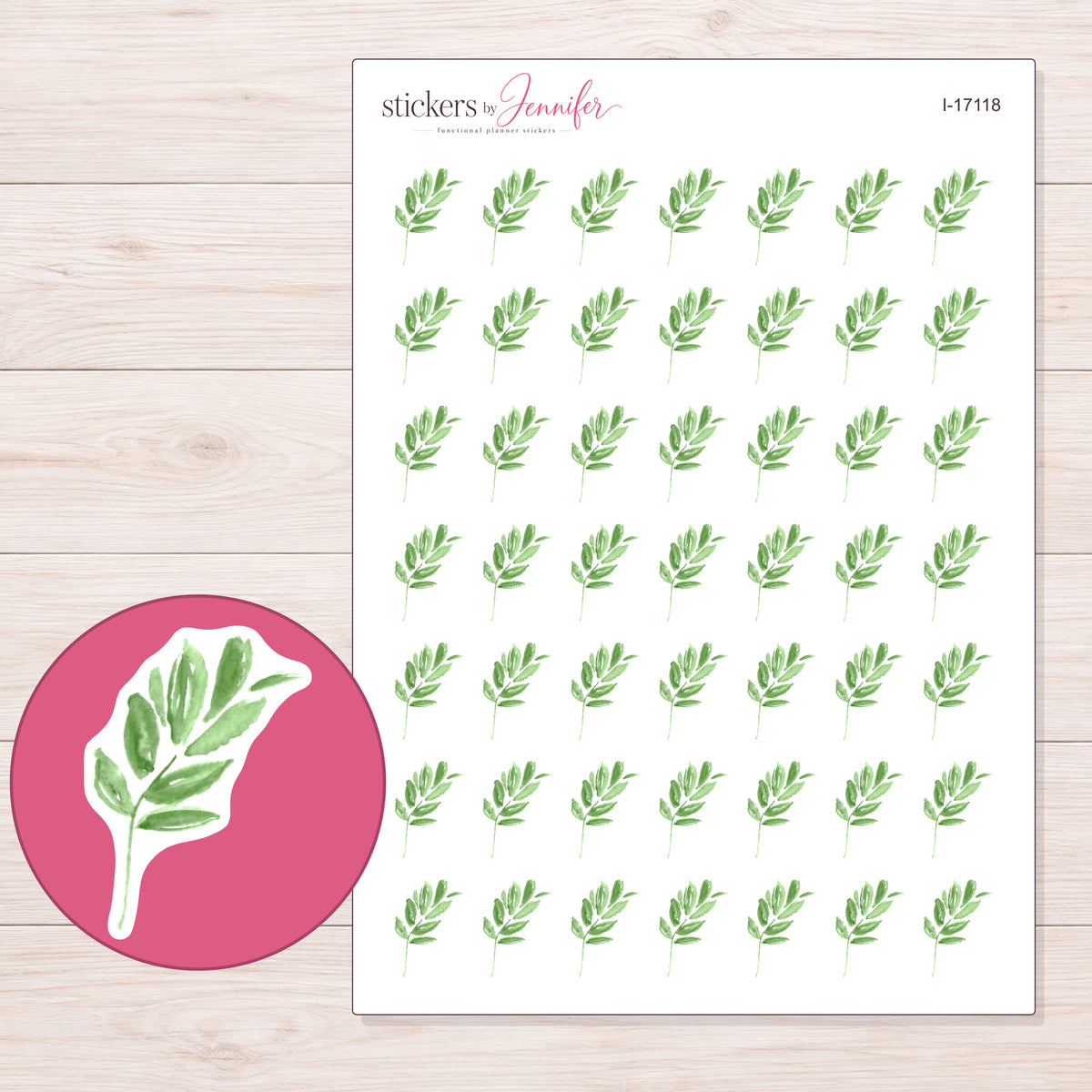 I-17118 planner sticker sheet with enlarged sticker detail