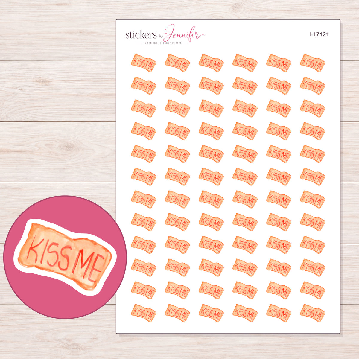 I-17121 planner sticker sheet with enlarged sticker detail