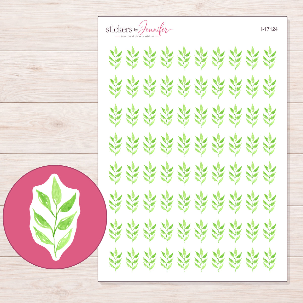 I-17124 planner sticker sheet with enlarged sticker detail
