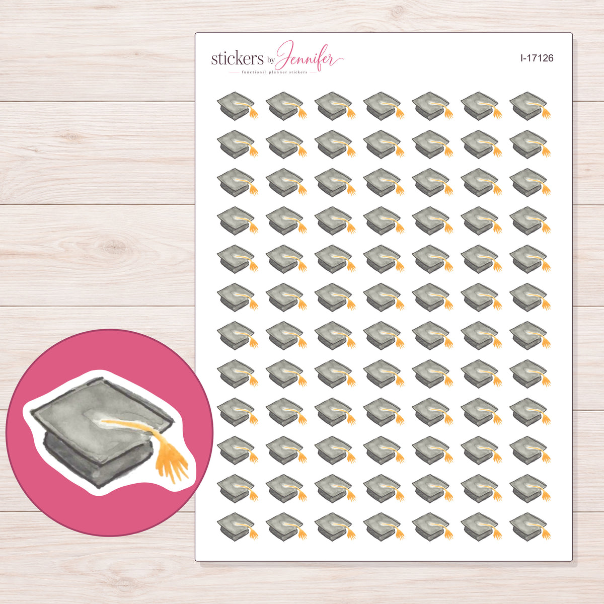 I-17126 planner sticker sheet with enlarged sticker detail