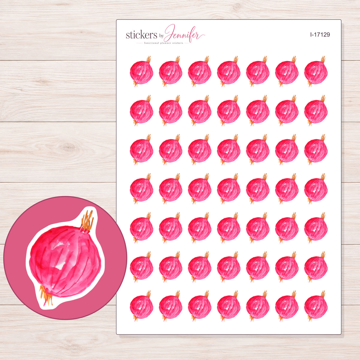 I-17129 planner sticker sheet with enlarged sticker detail