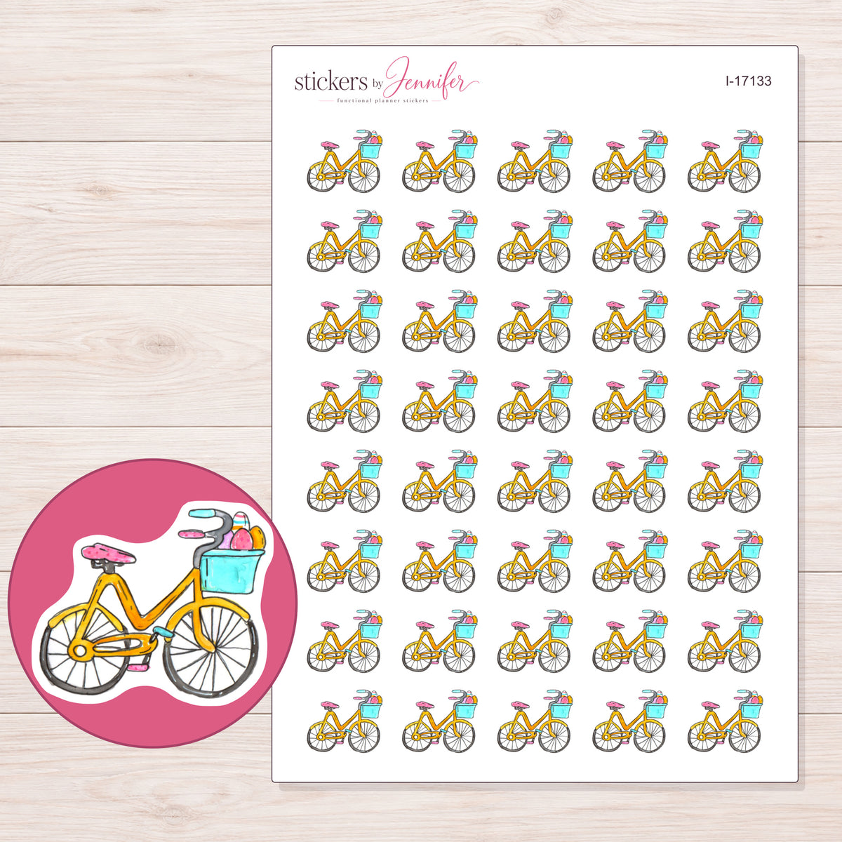 I-17133 planner sticker sheet with enlarged sticker detail