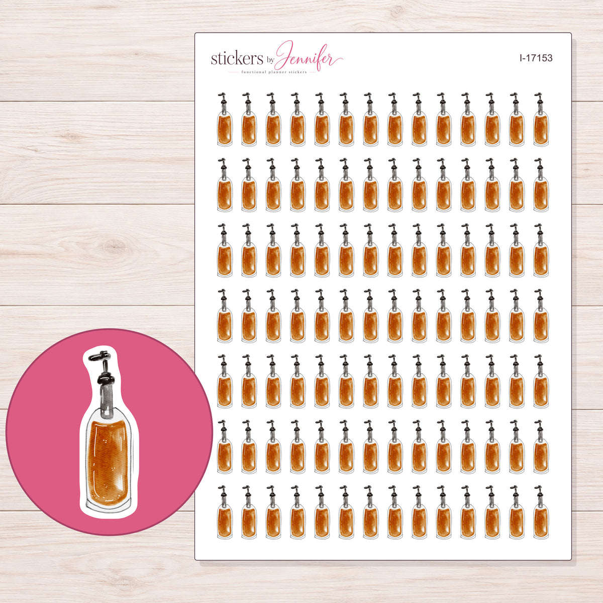I-17153 planner sticker sheet with enlarged sticker detail