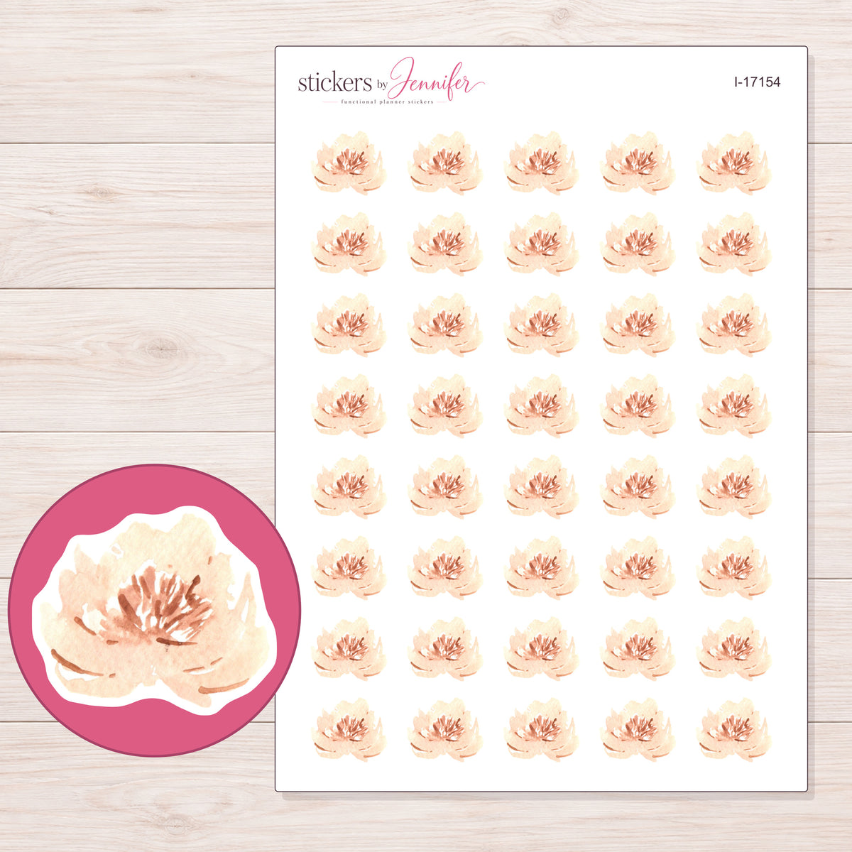 I-17154 planner sticker sheet with enlarged sticker detail